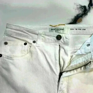 New YSL Saint Laurent Paris D04 W/SK-HW Skinny Jeans Size 31 Authentic White
